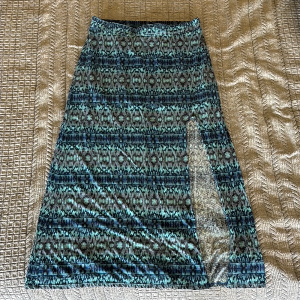 Blue Patterned Women's Skirt